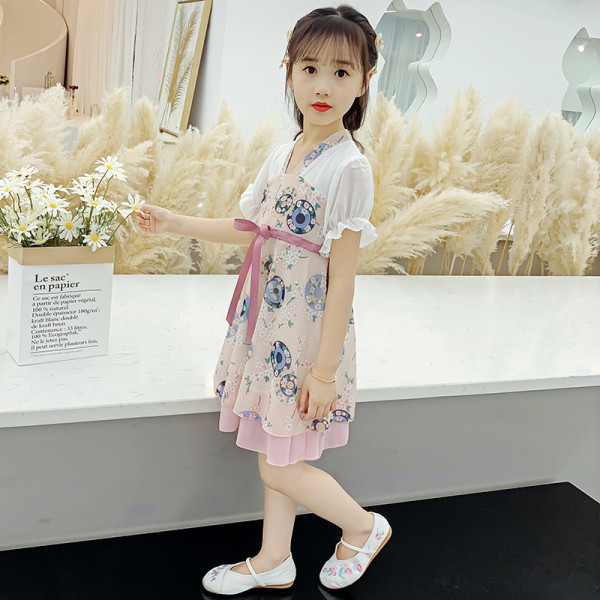 Modern gyerekruha rövid ujjú virágmintával