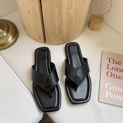 Eko bőrből készült sima modell női papucs