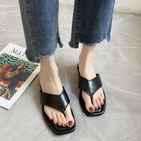 Eko bőrből készült sima modell női papucs