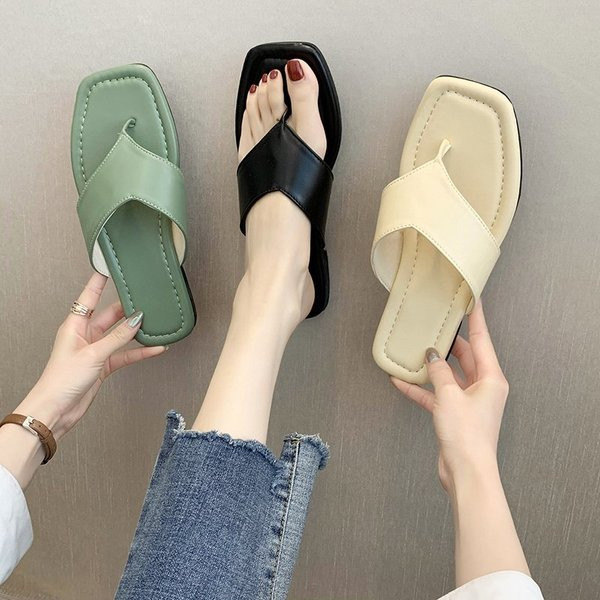 Eko bőrből készült sima modell női papucs