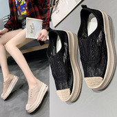 Naiste vabaaja lameda tallaga pitsist kingad