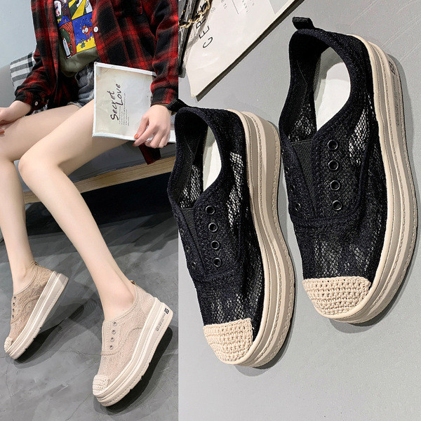 Naiste vabaaja lameda tallaga pitsist kingad