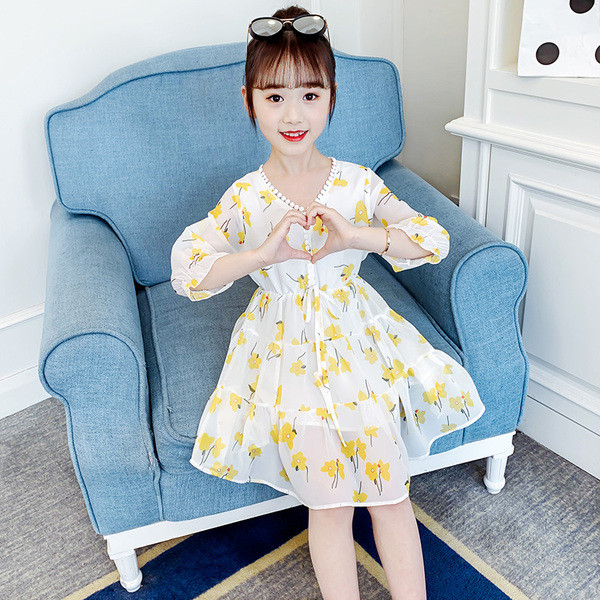 Modern, nyomott nyári gyerekruha