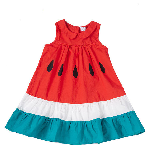 Ovaalse kaelusega laste suvine kleit