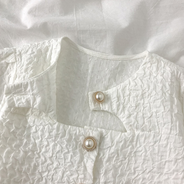 Új modell női ing kerek nyakkivágással és rövid ujjal