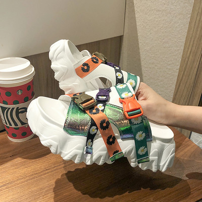 Új modell színes női papucs durva talppal