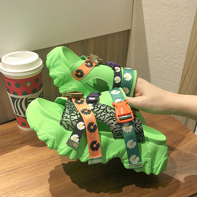 Új modell színes női papucs durva talppal