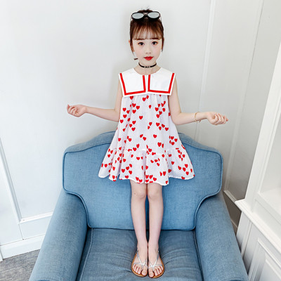 Moderna bērnu kleita ar sirsniņu apdruku