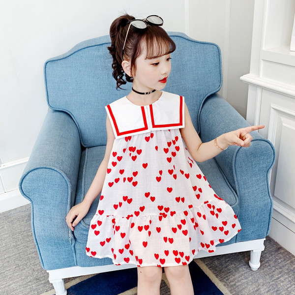 Moderna bērnu kleita ar sirsniņu apdruku