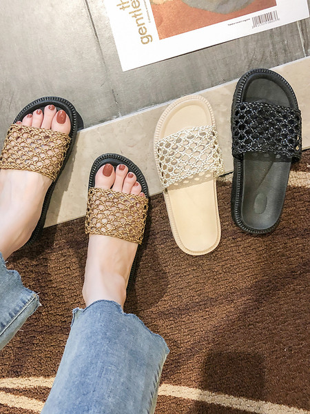 Légáteresztő női papucs magas talppal és hálóval