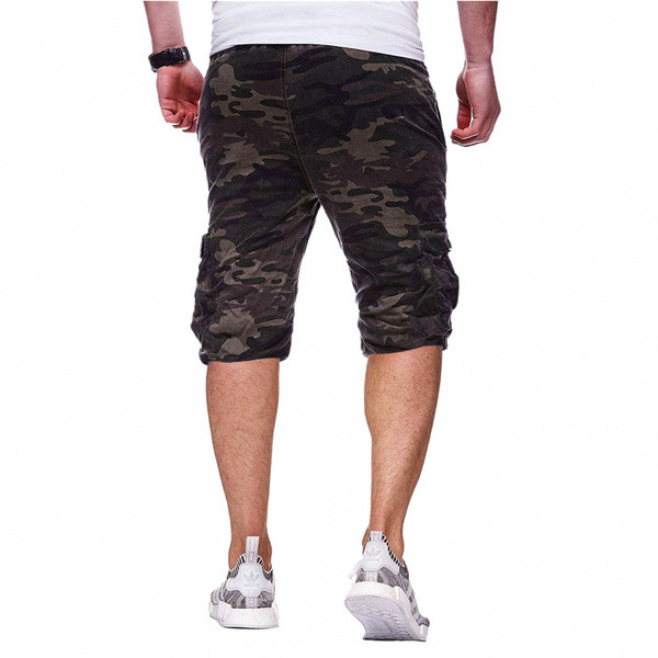 Férfi alkalmi terepszínű rövidnadrág fűzős