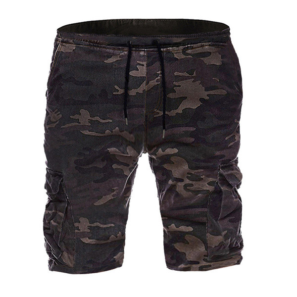 Férfi alkalmi terepszínű rövidnadrág fűzős