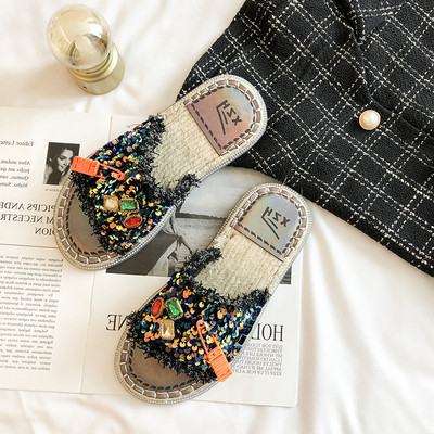 Új modell női papucs flitterekkel és kövekkel