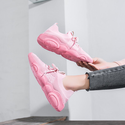 Дамски спортно-ежедневни маратонки с гумена подметка