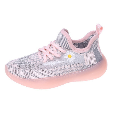 Детски маратонки с бродерия и връзки за момичета