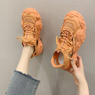 Дамски спортно-ежедневни  маратонки с цветни връзки 