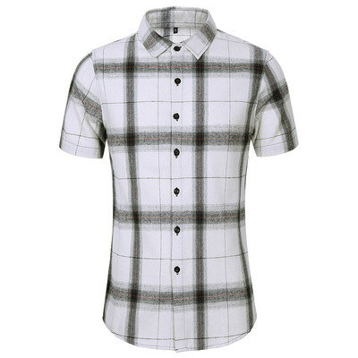 Карирана мъжка риза втален модел с къс ръкав
