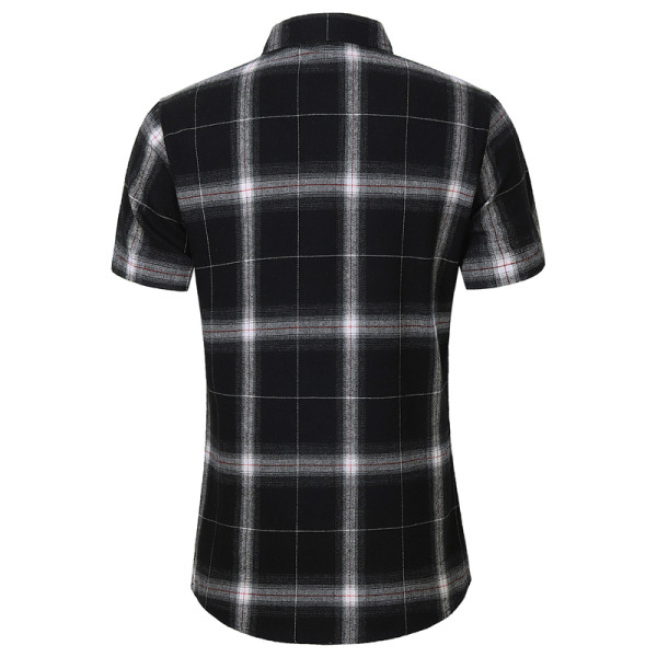 Карирана мъжка риза втален модел с къс ръкав 