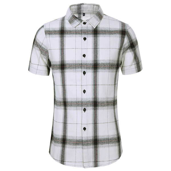Карирана мъжка риза втален модел с къс ръкав 