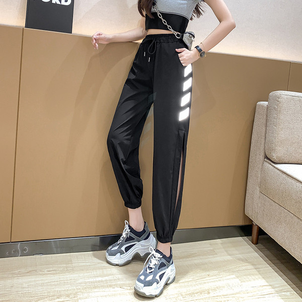 Дълги ежедневни панталони с ластична талия и връзки 