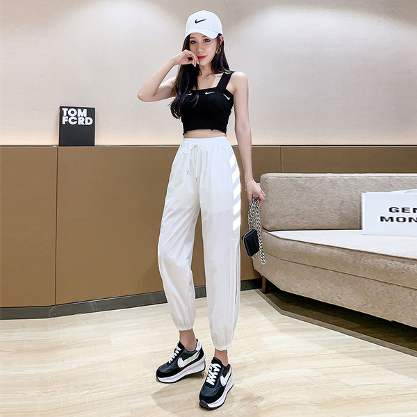 Дълги ежедневни панталони с ластична талия и връзки 