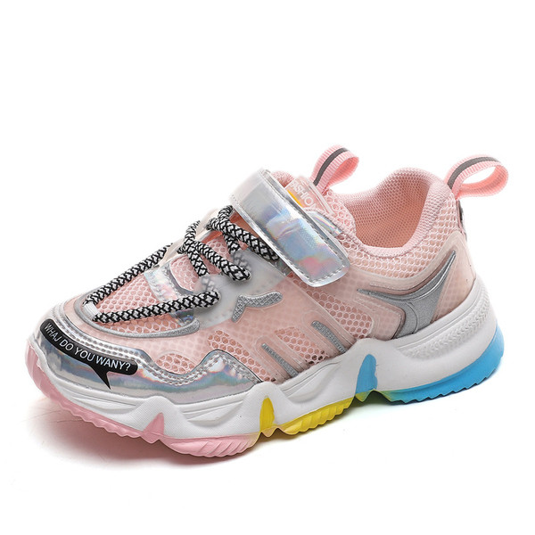 Laisvalaikiai vaikiški sportbačiai grubiu padu mergaitėms