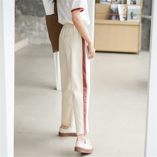 Дамски дълъг ежедневен панталон с джобове и висока талия