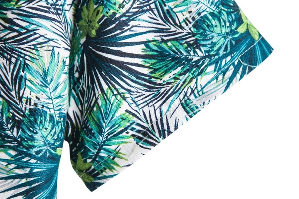 Muška košulja s klasičnim ovratnikom, kratkim rukavima i cvjetnim uzorkom