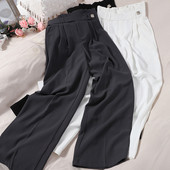 Moderne ženske hlače s visokim strukom - široki model