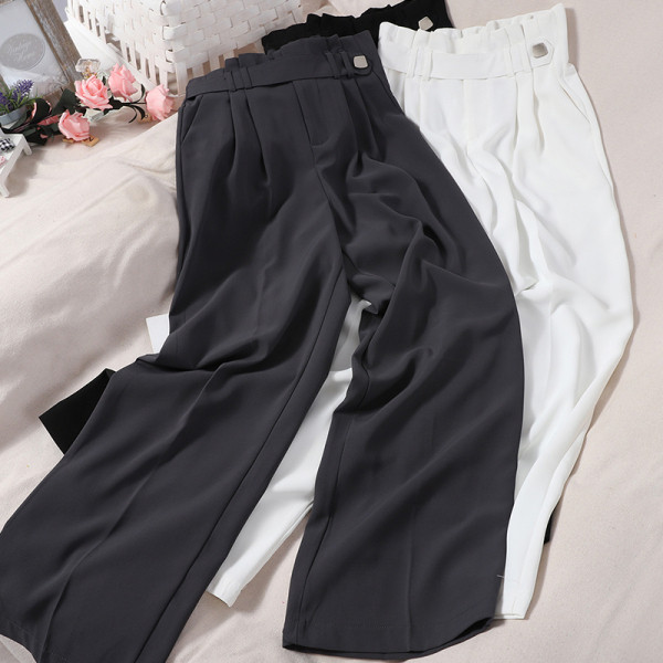 Moderne ženske hlače s visokim strukom - široki model