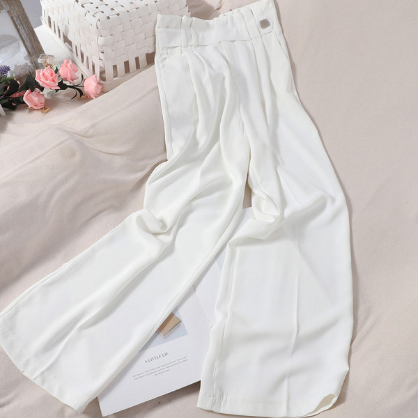 Moderne ženske hlače s visokim strukom - široki model