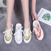 Ženske casual poluotvorene cipele s ravnim potplatom