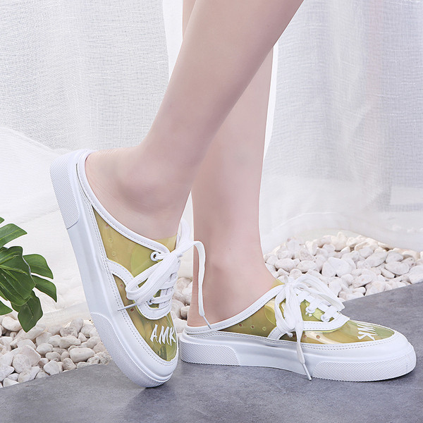 Ženske casual poluotvorene cipele s ravnim potplatom