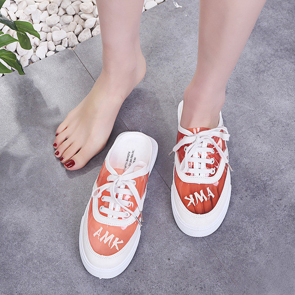 Ženske casual poluotvorene cipele s ravnim potplatom