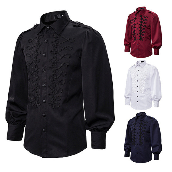 Muška košulja sa širokim rukavima i vezom