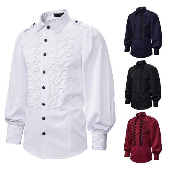 Muška košulja sa širokim rukavima i vezom