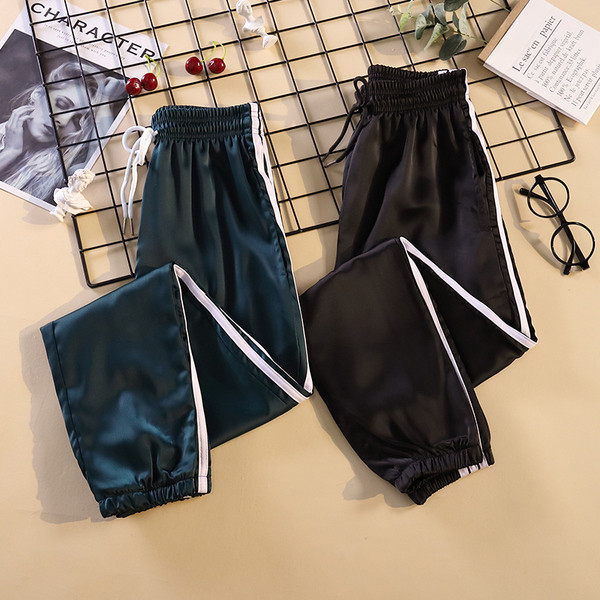 Ежедневен дамски панталон с ластична талия и кант