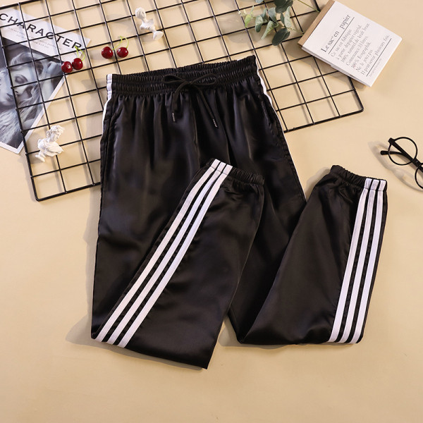 Ежедневен дамски панталон с ластична талия и кант