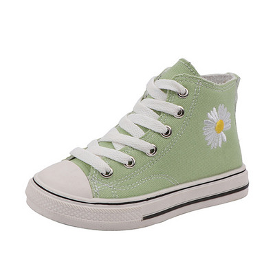 Детски кецове с бродерия и връзки за момичета