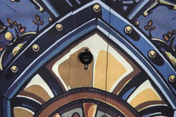 Модерна мъжка риза с цветна щампа и дълъг ръкав