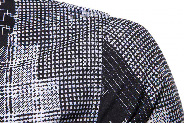 Мъжка цветна риза с дълъг ръкав и класическа яка