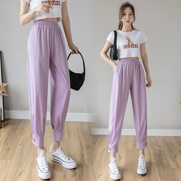 Дамски панталон - широк модел с ластична талия