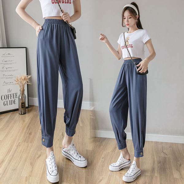 Дамски панталон - широк модел с ластична талия