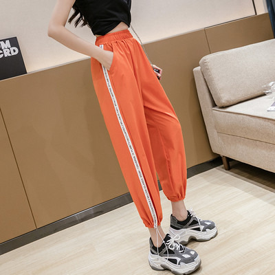 Дамски панталон с кант и ластична талия