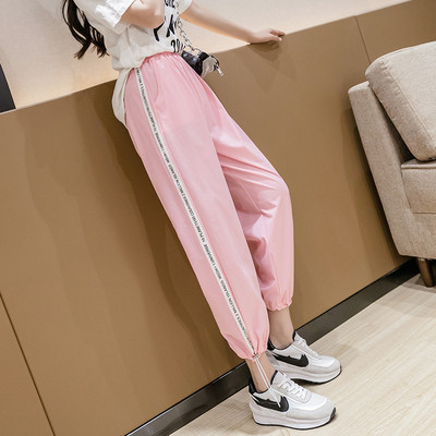 Дамски панталон с кант и ластична талия