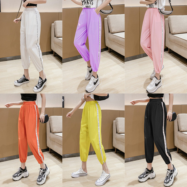 Дамски панталон с кант и ластична талия