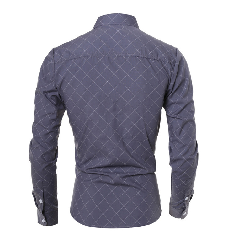 Модерна мъжка риза Slim модел с дълъг ръкав и класическа яка