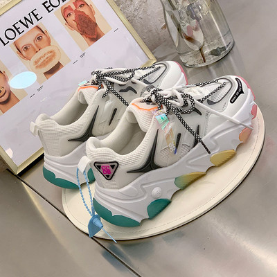 Ženske proljetne tenisice s grubim potplatom u boji