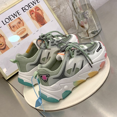 Ženske proljetne tenisice s grubim potplatom u boji