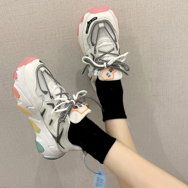 Ženske proljetne tenisice s grubim potplatom u boji